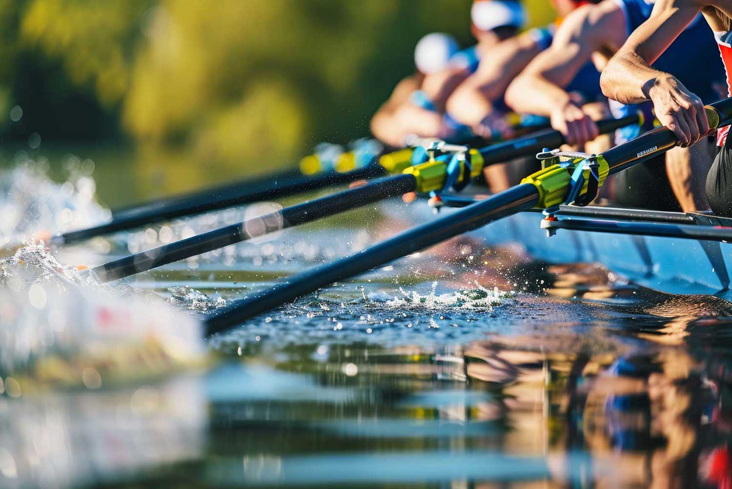 close-up-of-rowing-team-on-water-in-competition